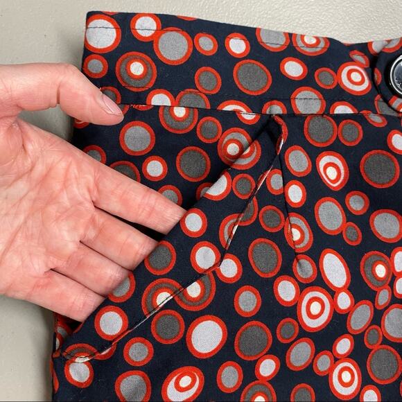 Marc Jacobs Pencil Skirt Black Red Gray Circle Pockets Back Slit Button Zip Sz 6 - Picture 4 of 6